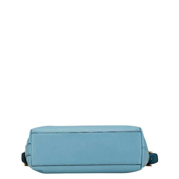 コーチ レガシー 斜め掛け ショルダーバッグ F25355 ライトブルー レザー レディース COACH 【中古】