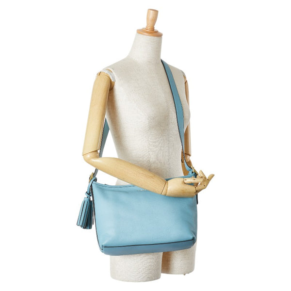 コーチ レガシー 斜め掛け ショルダーバッグ F25355 ライトブルー レザー レディース COACH 【中古】