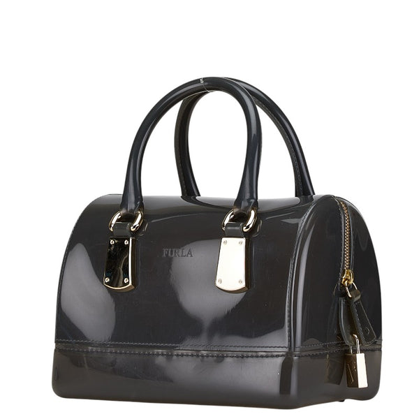 フルラ キャンディバッグ ハンドバッグ ミニボストンバッグ グレー ビニール レディース Furla 【中古】