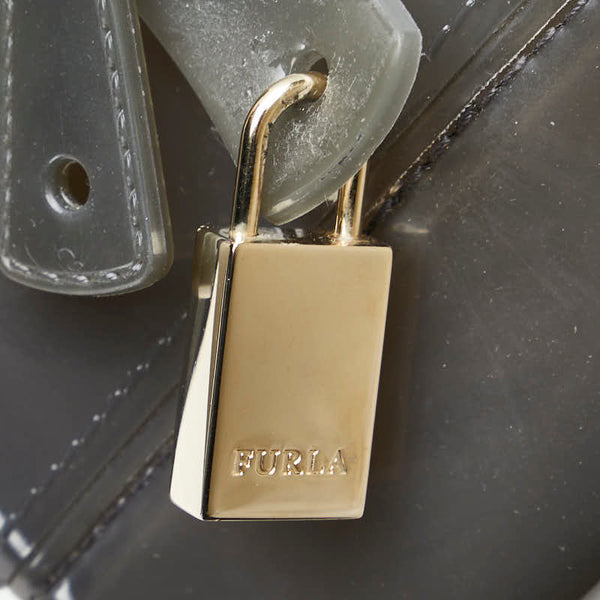 フルラ キャンディバッグ ハンドバッグ ミニボストンバッグ グレー ビニール レディース Furla 【中古】