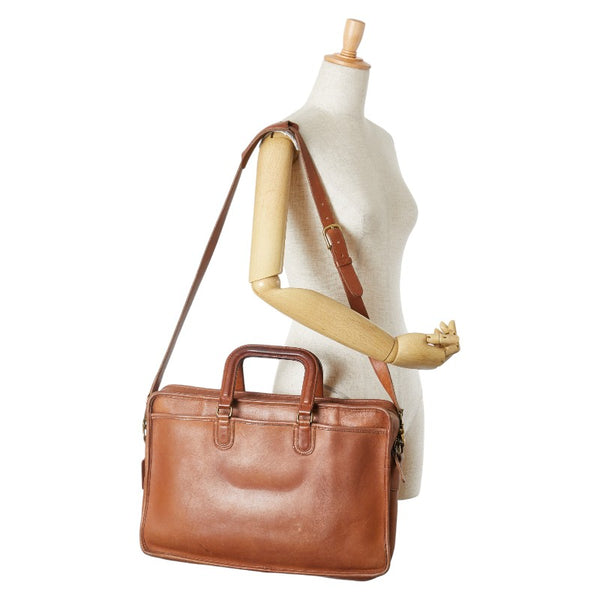 コーチ ビジネスバッグ ブリーフケース ショルダーバッグ 2WAY ブラウン レザー メンズ COACH 【中古】