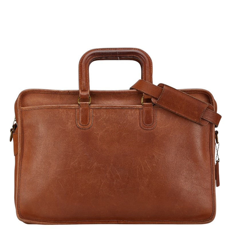 コーチ ビジネスバッグ ブリーフケース ショルダーバッグ 2WAY ブラウン レザー メンズ COACH 【中古】