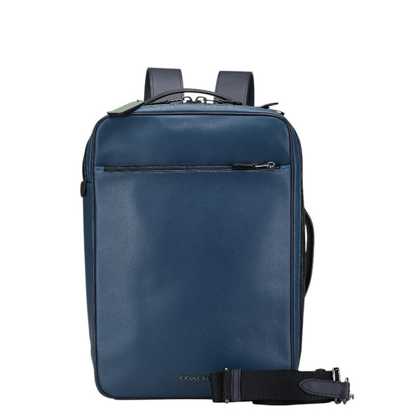 コーチ グラハム リュック バックパック ハンドバッグ ショルダーバッグ コンバーチブル C6876 ネイビー レザー メンズ COACH 【中古】