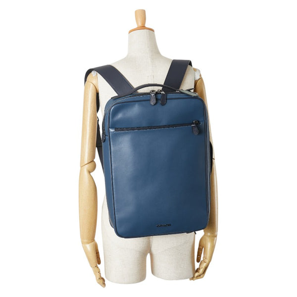 コーチ グラハム リュック バックパック ハンドバッグ ショルダーバッグ コンバーチブル C6876 ネイビー レザー メンズ COACH 【中古】