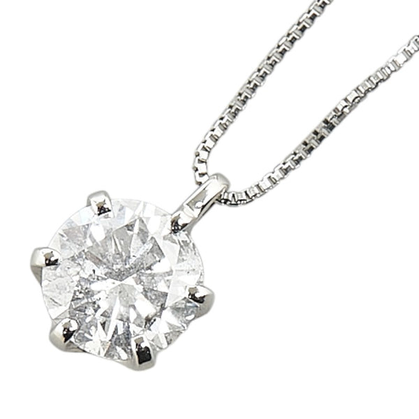 Pt900 プラチナ Pt850 プラチナ ダイヤ1.042ct プチ ネックレス レディース 【中古】