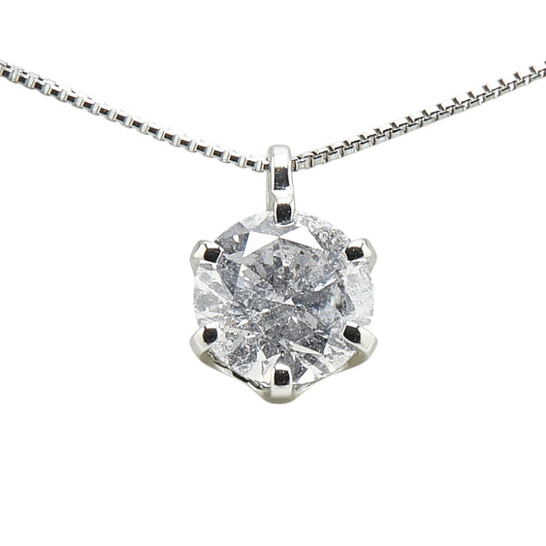 Pt900 プラチナ Pt850 プラチナ ダイヤ1.042ct プチ ネックレス レディース 【中古】