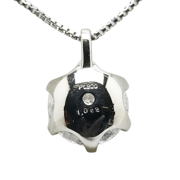 Pt900 プラチナ Pt850 プラチナ ダイヤ1.042ct プチ ネックレス レディース 【中古】