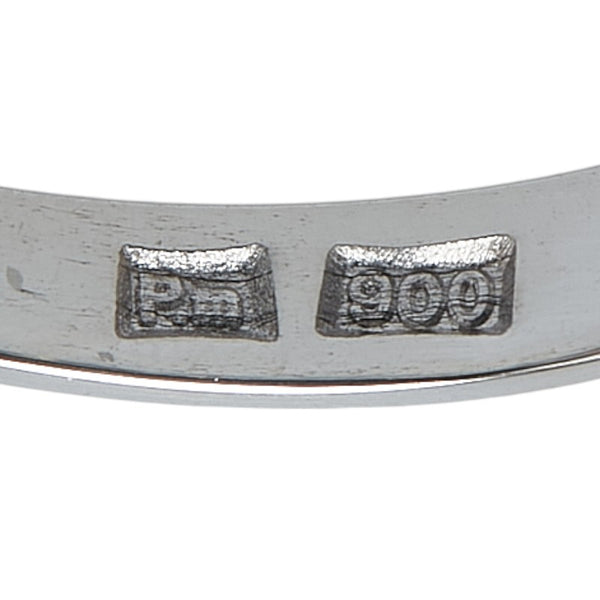 Pt900 プラチナ サファイア0.65ct ダイヤ0.23ct 一文字 リング 指輪 レディース 11.5号 【中古】