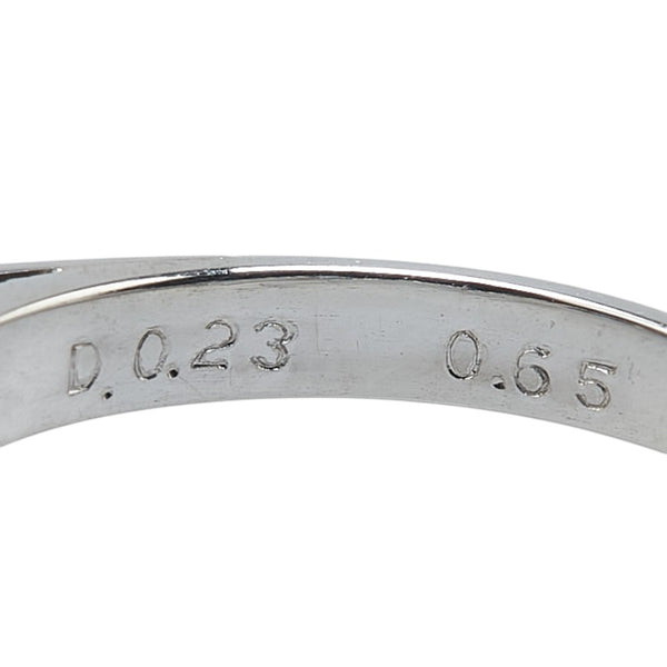 Pt900 プラチナ サファイア0.65ct ダイヤ0.23ct 一文字 リング 指輪 レディース 11.5号 【中古】