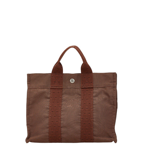 エルメス エールラインPM トートバッグ ハンドバッグ ブラウン キャンバス レディース HERMES 【中古】