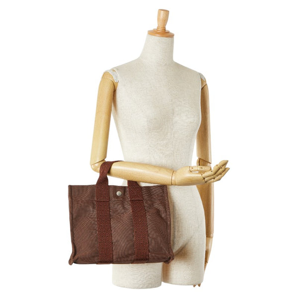 エルメス エールラインPM トートバッグ ハンドバッグ ブラウン キャンバス レディース HERMES 【中古】