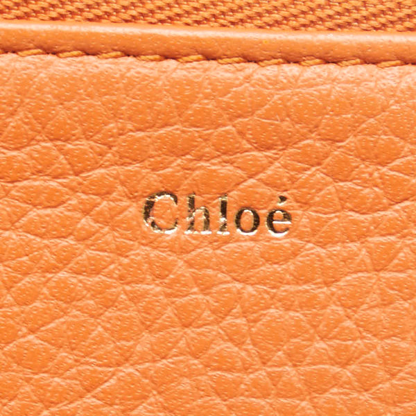 クロエ カードケース コインケース フラグメントケース オレンジ レザー レディース Chloe 【中古】