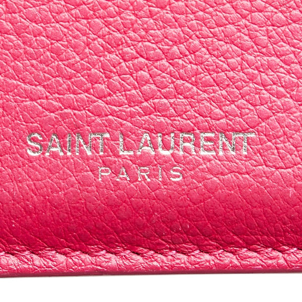 サンローラン カードケース コインケース 458583 ピンク レザー レディース SAINT LAURENT 【中古】