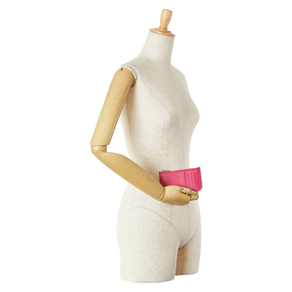 サンローラン カードケース コインケース 458583 ピンク レザー レディース SAINT LAURENT 【中古】