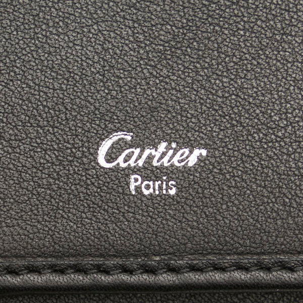 カルティエ トリニティ 長財布 ブラック レザー レディース CARTIER 【中古】