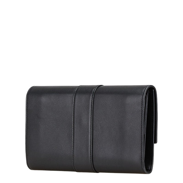 カルティエ トリニティ 長財布 ブラック レザー レディース CARTIER 【中古】