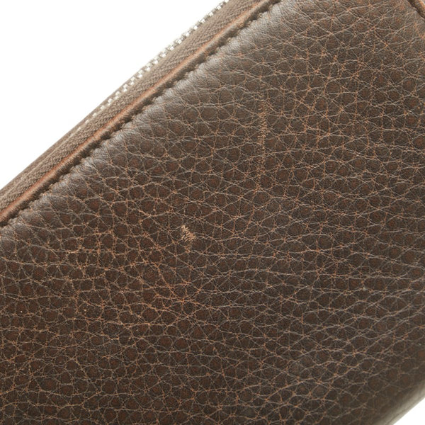 グッチ グッチシマ ミストラル ラウンドファスナー 長財布 307993 ブラウン レザー レディース GUCCI 【中古】