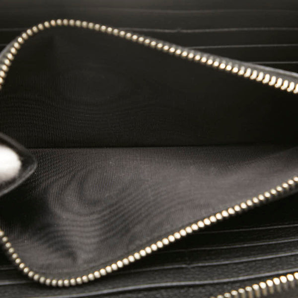 サンローラン ラウンドファスナー 長財布 414680 ブラック レザー レディース SAINT LAURENT 【中古】