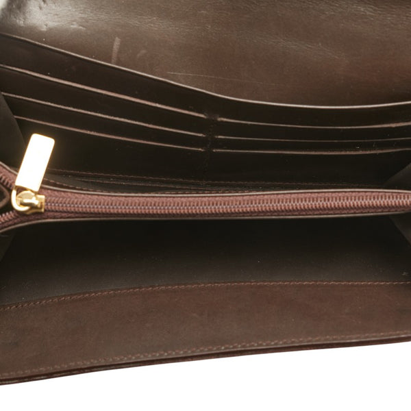 セリーヌ Cマカダム 二つ折り財布 ブラウン スエード レディース CELINE 【中古】