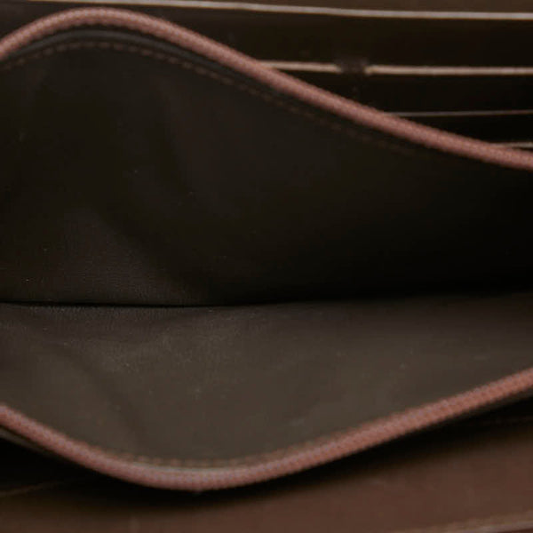 セリーヌ Cマカダム 二つ折り財布 ブラウン スエード レディース CELINE 【中古】