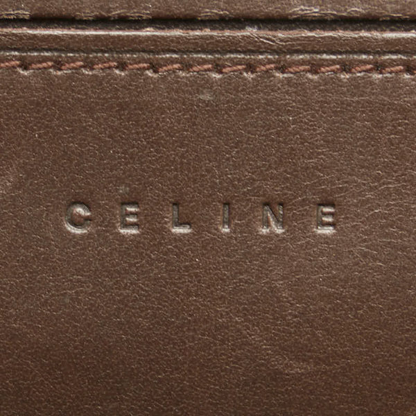 セリーヌ Cマカダム 二つ折り財布 ブラウン スエード レディース CELINE 【中古】