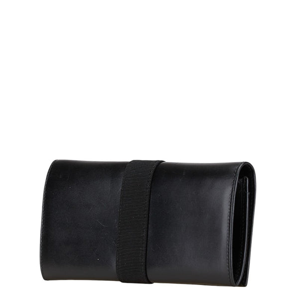 サルヴァトーレフェラガモ ヴァラリボン 二つ折り財布 ブラック レザー レディース Salvatore Ferragamo 【中古】