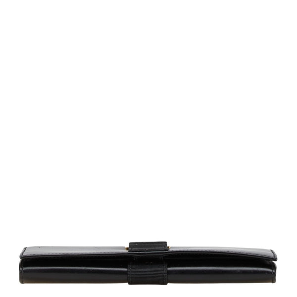 サルヴァトーレフェラガモ ヴァラリボン 二つ折り財布 ブラック レザー レディース Salvatore Ferragamo 【中古】