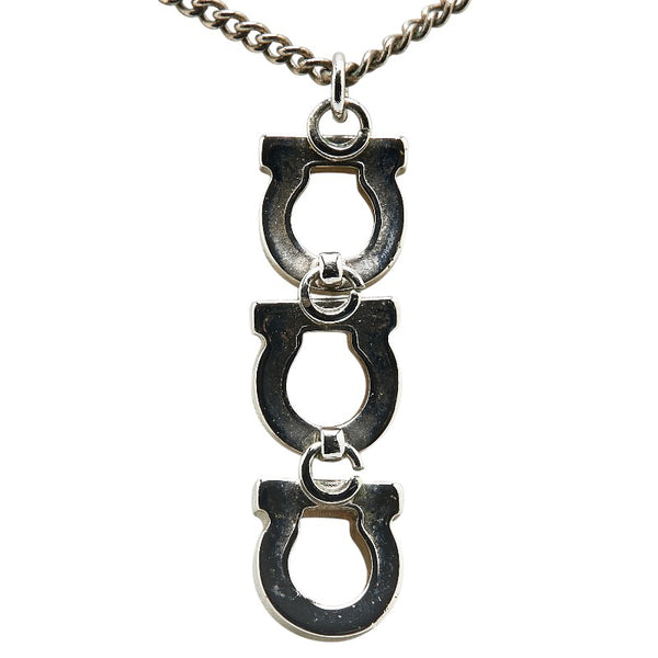 サルヴァトーレフェラガモ ガンチーニ ラインストーン ネックレス シルバー メタル レディース Salvatore Ferragamo 【中古】