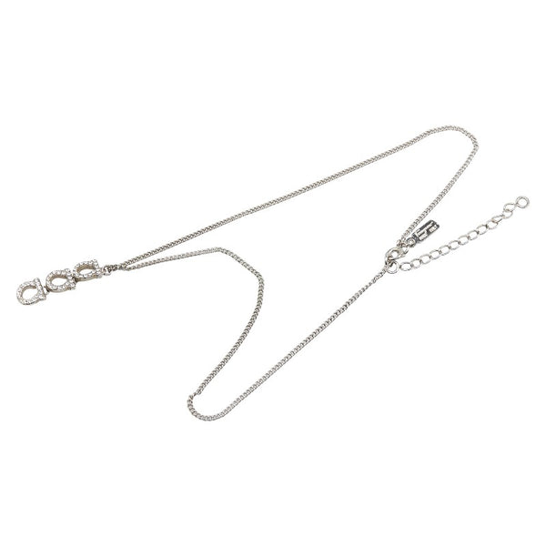 サルヴァトーレフェラガモ ガンチーニ ラインストーン ネックレス シルバー メタル レディース Salvatore Ferragamo 【中古】