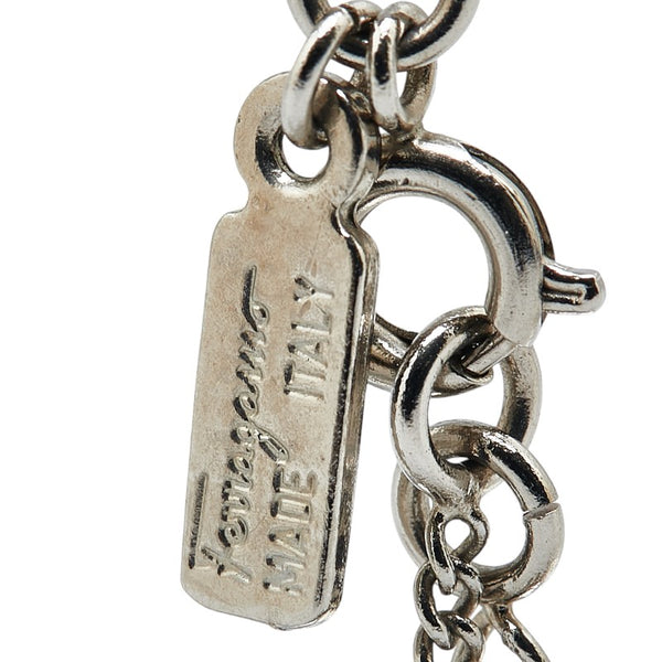 サルヴァトーレフェラガモ ガンチーニ ラインストーン ネックレス シルバー メタル レディース Salvatore Ferragamo 【中古】