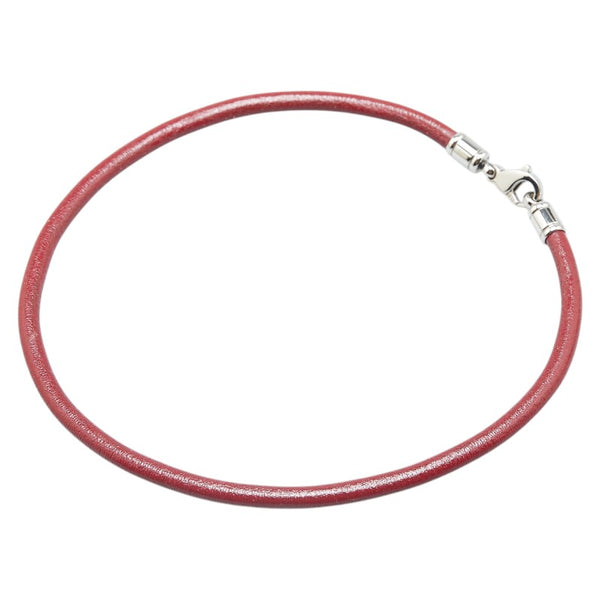 ブルガリ ネックレス チョーカー ブラウン シルバー レザー メタル レディース BVLGARI 【中古】