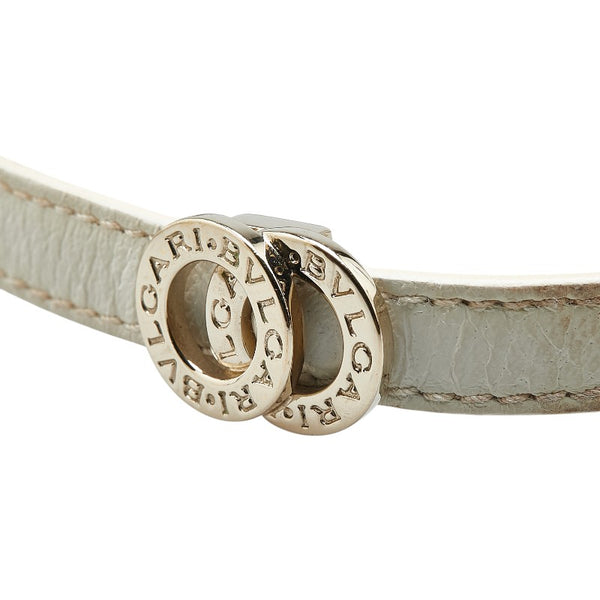 ブルガリ ブルガリブルガリ ブレスレット ホワイト ゴールド レザー メッキ レディース BVLGARI 【中古】
