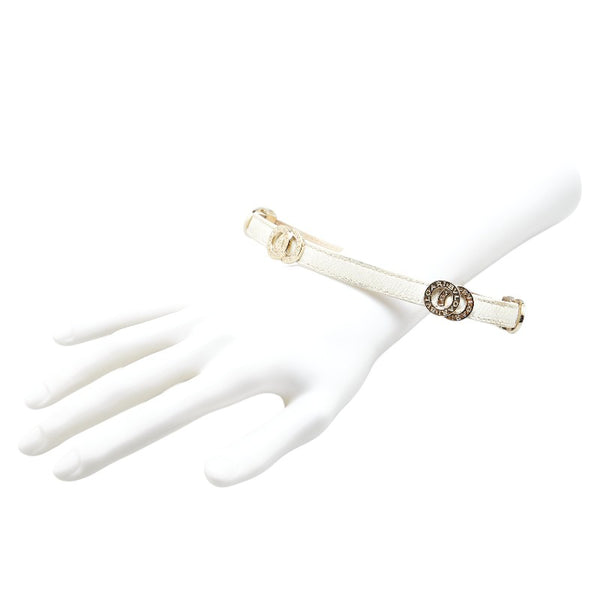 ブルガリ ブルガリブルガリ ブレスレット ホワイト ゴールド レザー メッキ レディース BVLGARI 【中古】