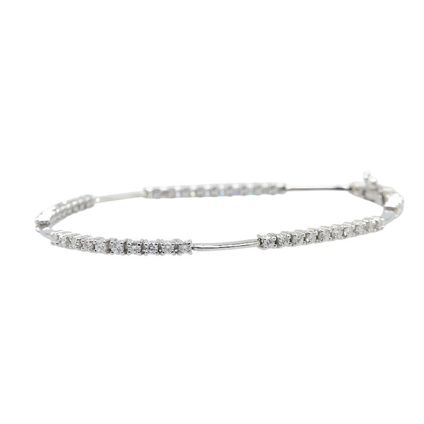 ライン K18WG ホワイトゴールド ダイヤ1.50ct ブレスレット レディース LINE 【中古】