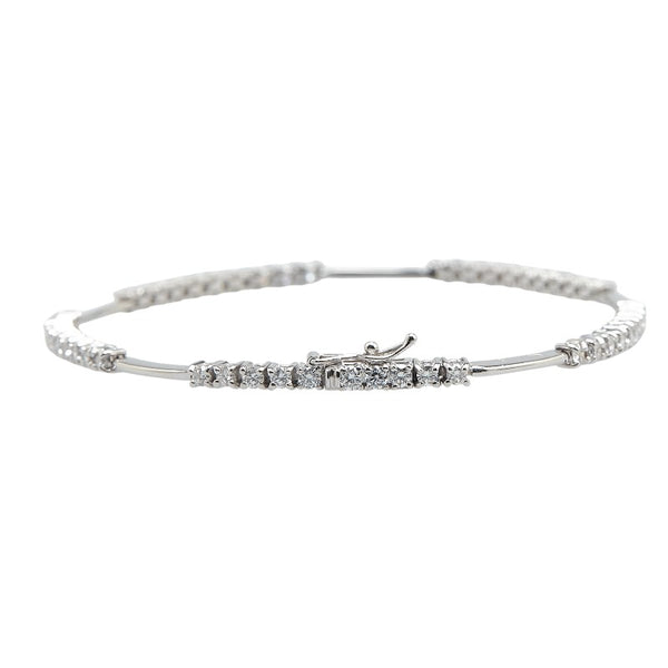 ライン K18WG ホワイトゴールド ダイヤ1.50ct ブレスレット レディース LINE 【中古】