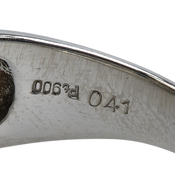 Pt900 プラチナ サファイア0.41ct ダイヤ0.46ct リング 指輪 レディース 15号 【中古】