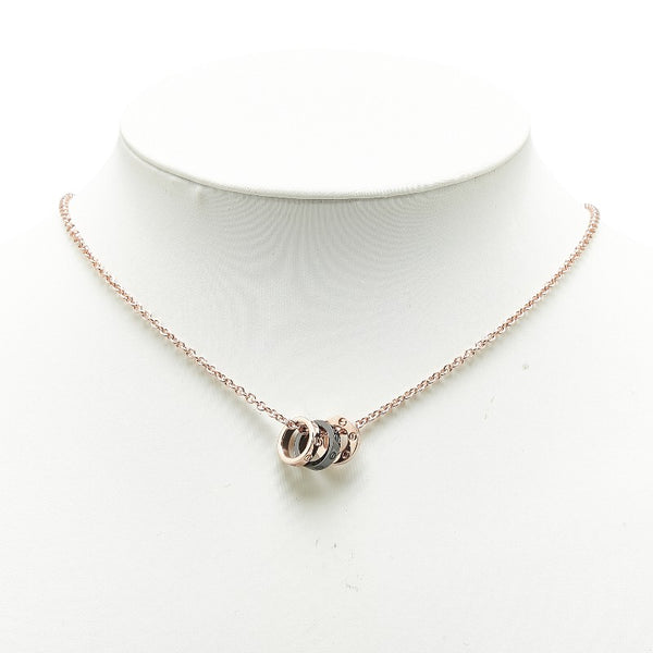 カルティエ ラブ スリーフープ ダイヤモンド 4P ネックレス K18PG ピンクゴールド セラミック レディース CARTIER 【中古】