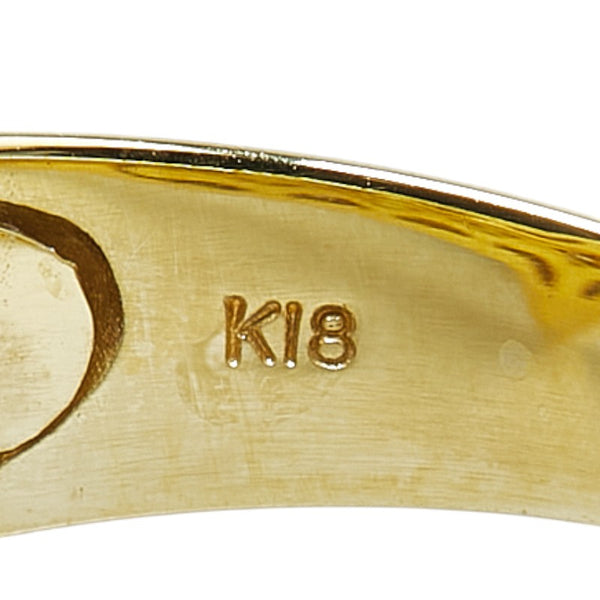 K18YG イエローゴールド ダイヤ0.70ct ひし形 リング 指輪 レディース 12号 【中古】
