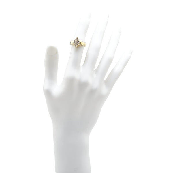 K18YG イエローゴールド ダイヤ0.70ct ひし形 リング 指輪 レディース 12号 【中古】