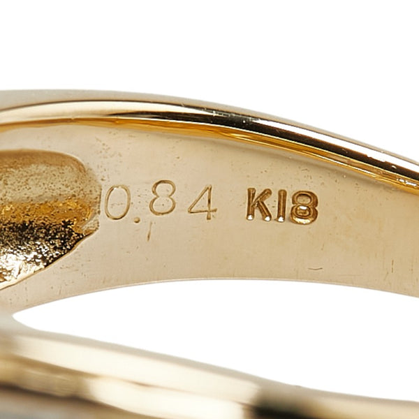 K18YG イエローゴールド ダイヤ0.84ct リング 指輪 レディース 13号 【中古】
