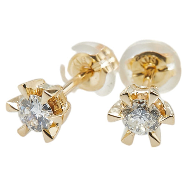 K18YG イエローゴールド ダイヤ0.30ct スタッドピアス レディース 【中古】