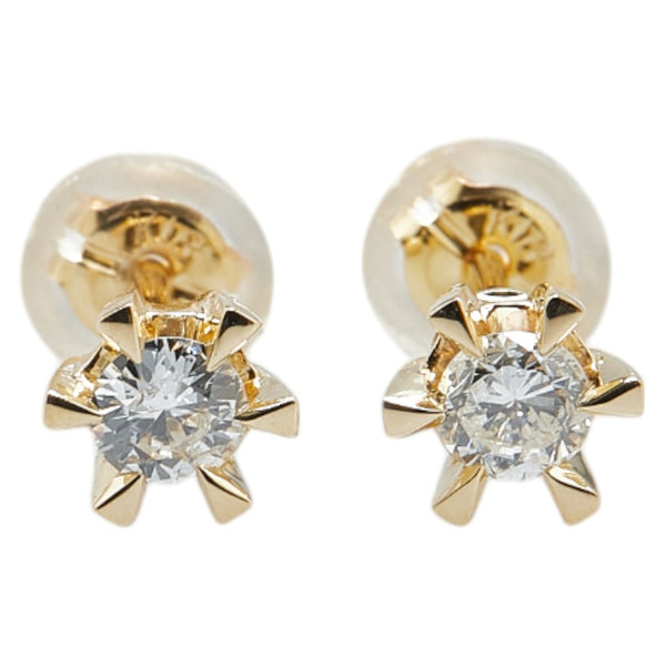 K18YG イエローゴールド ダイヤ0.30ct スタッドピアス レディース 【中古】