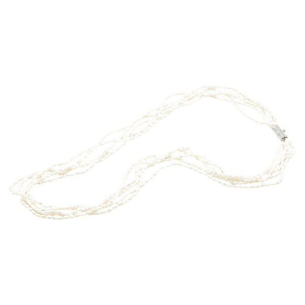 Silver シルバー ケシパール 5連 ネックレス レディース 【中古】