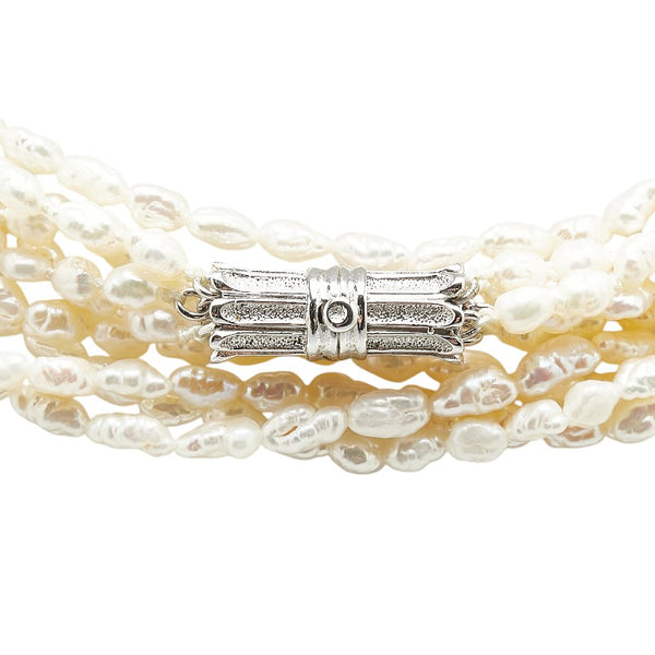 Silver シルバー ケシパール 5連 ネックレス レディース 【中古】