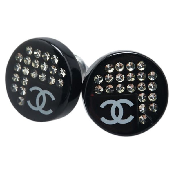 シャネル ココマーク ピアス ブラック シルバー プラスチック メタル レディース CHANEL 【中古】