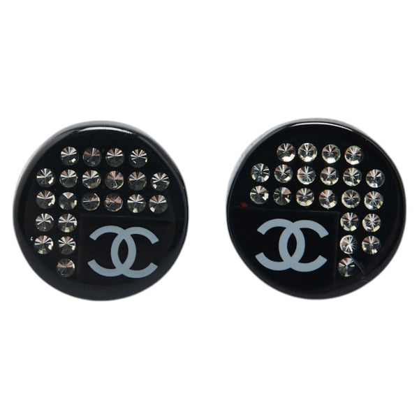 シャネル ココマーク ピアス ブラック シルバー プラスチック メタル レディース CHANEL 【中古】