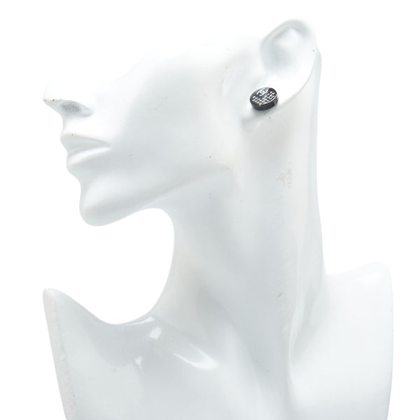 シャネル ココマーク ピアス ブラック シルバー プラスチック メタル レディース CHANEL 【中古】