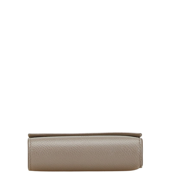 セリーヌ スモール トリフォールド ウォレット 三つ折り財布 コンパクトウォレット グレージュ レザー レディース CELINE 【中古】