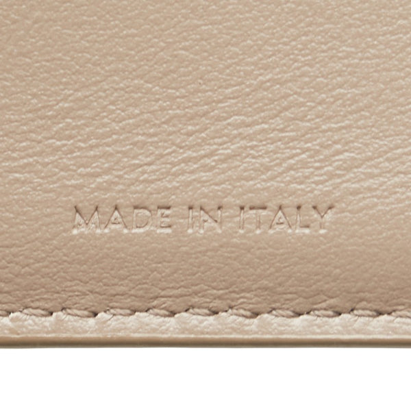セリーヌ スモール トリフォールド ウォレット 三つ折り財布 コンパクトウォレット グレージュ レザー レディース CELINE 【中古】