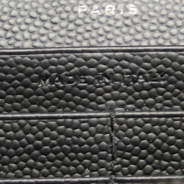 サンローラン YSLロゴ 長財布 ブラック レザー レディース SAINT LAURENT 【中古】